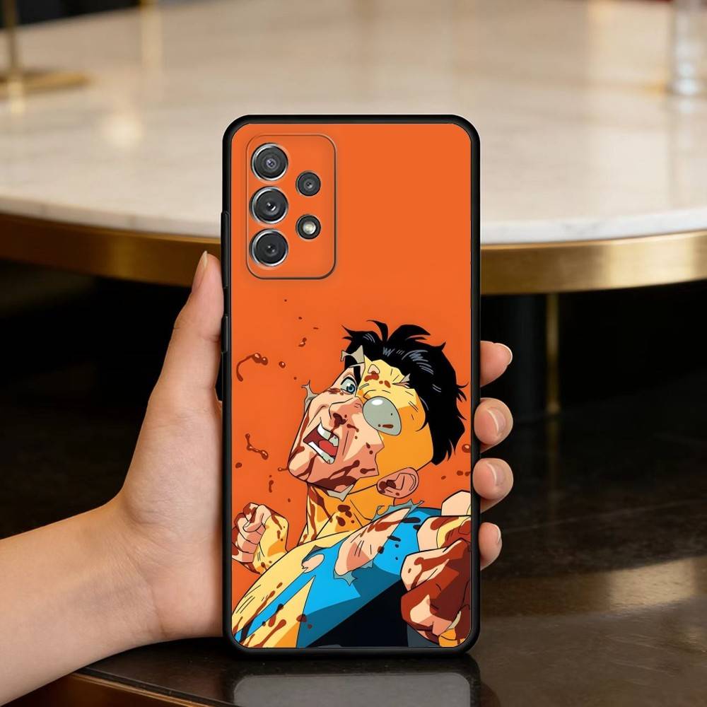 Cool I-Invincible Art Soft Silicone Black Cover Phone Case For Samsung Galaxy A73,A72,A71,A70,A53,A52,A51