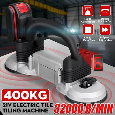 60-180mm Fliesenverlegemaschine Fliesenrüttler Saugnapf Einstellbar Automatisch Bodenrüttler Nivellierwerkzeug Mit Akku 400KG