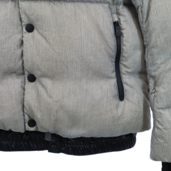 Moncler Logo Embroidery Down Jacket 4 Gray Men's Used