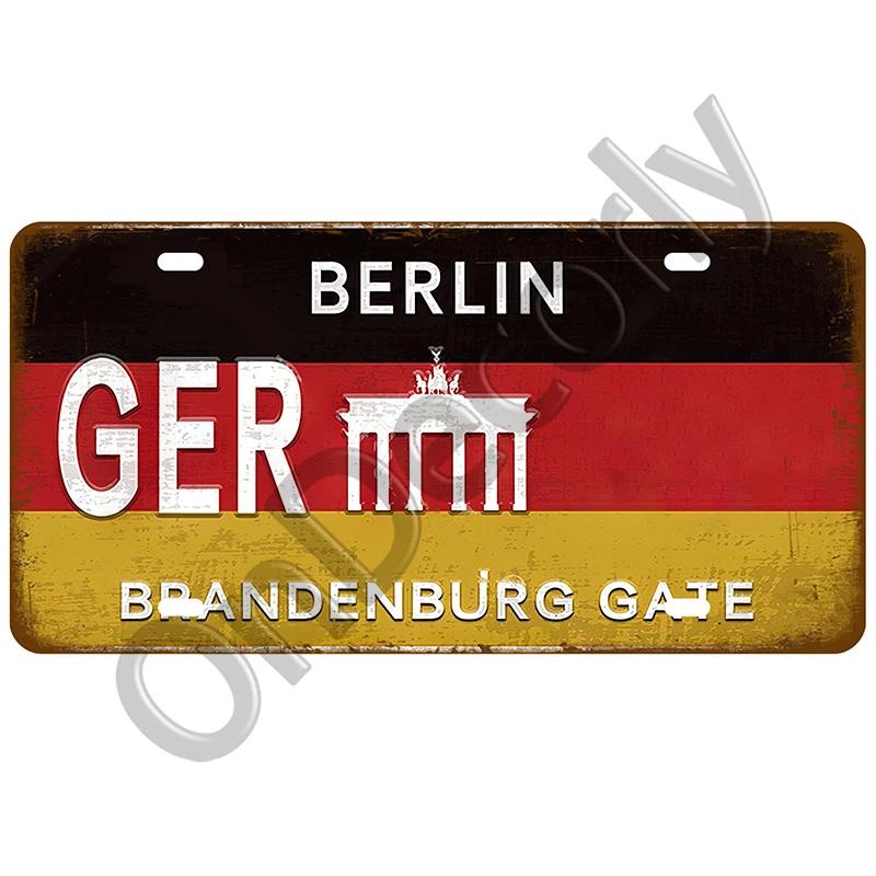 National Flag Tin Sign Plaque | (France/Spain/Germany/Mexico/USA) | Home/Bar/Craft Space Decor