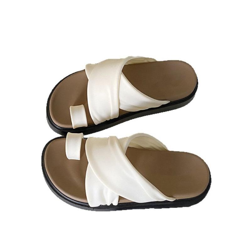 thick-soled toe slippers women's summer new beach wear cross-strap fashion casual versatile soft-soled sandals