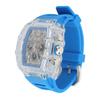 Transparent Case Business Watch Water Proof 50M Luminous Casual Cool Large Dial Silicone Strap Fashion Hollowed Watch