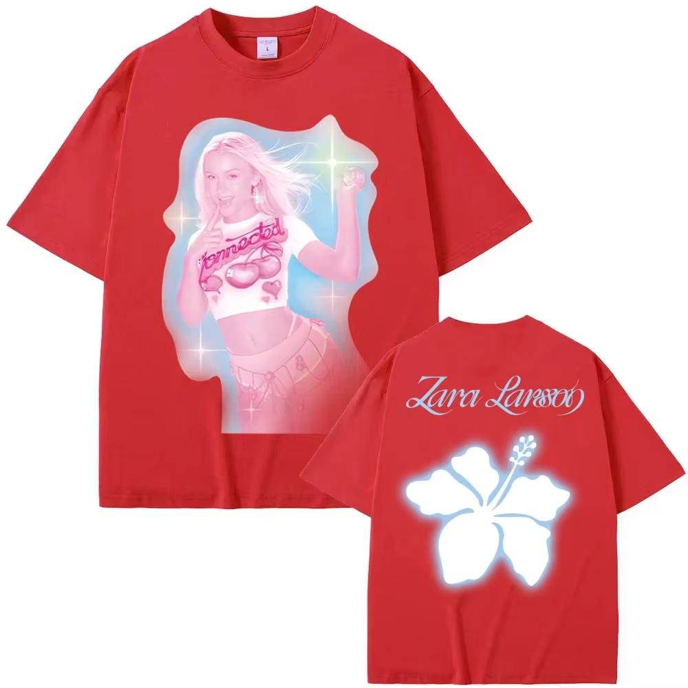 2026 Neues Zara Larsson "Sparkle Date" T-Shirt mit Rückenprint, Unisex Lässiges Baumwoll-Kurzarm-Rundhals-Musik-T-Shirt für Damen und Herren