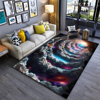 Cosmic Journey Through Colorful Clouds Carpet Yoga Living Room Room Decor Children's Crawling Mat Doormat Area Rug
