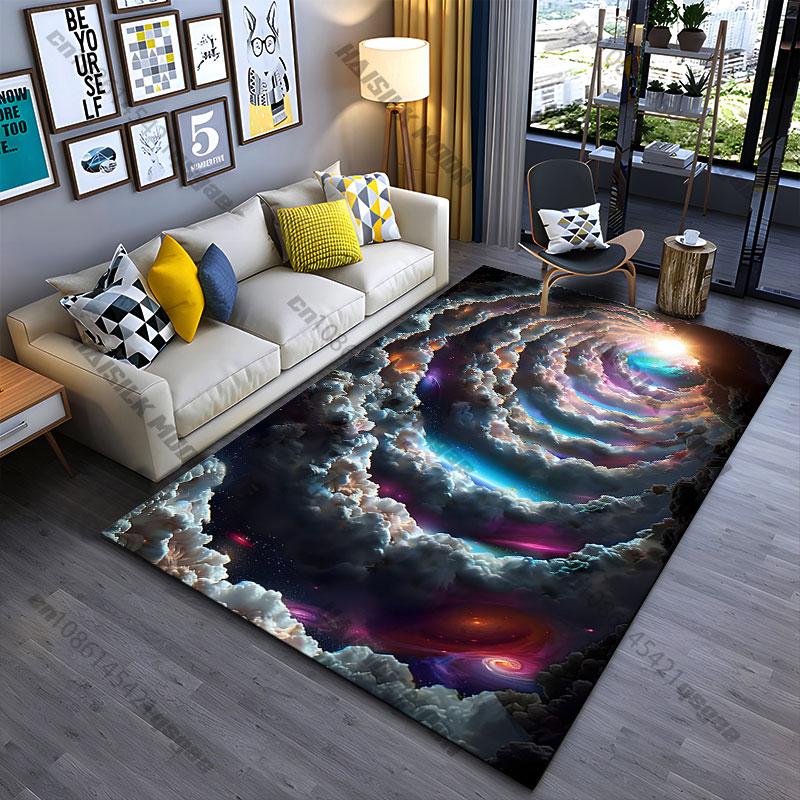 Cosmic journey through colorful clouds carpet Yoga living room room decor children s crawling mat doormat area rug 40x60cm