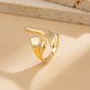 Y2K Pointed Heart Open Ring for Women Simple Metal Glossy Irregular Finger Ring Exquisite Vintage Casual Versatile Jewelry Gift