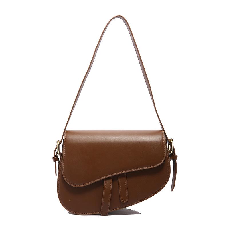 Retro Damen Schultertasche mit Doppelriemen - 2024 Trendige Crossbody Satteltasche