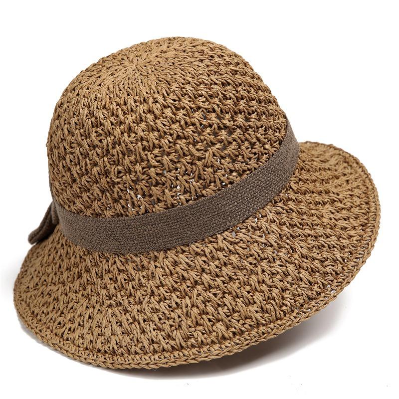 Straw Hat Women's Summer Sunshade Seaside Beach Brim Too Sunscreen Face Simple Sunshade Xiaoqing Sunshade Bow Too