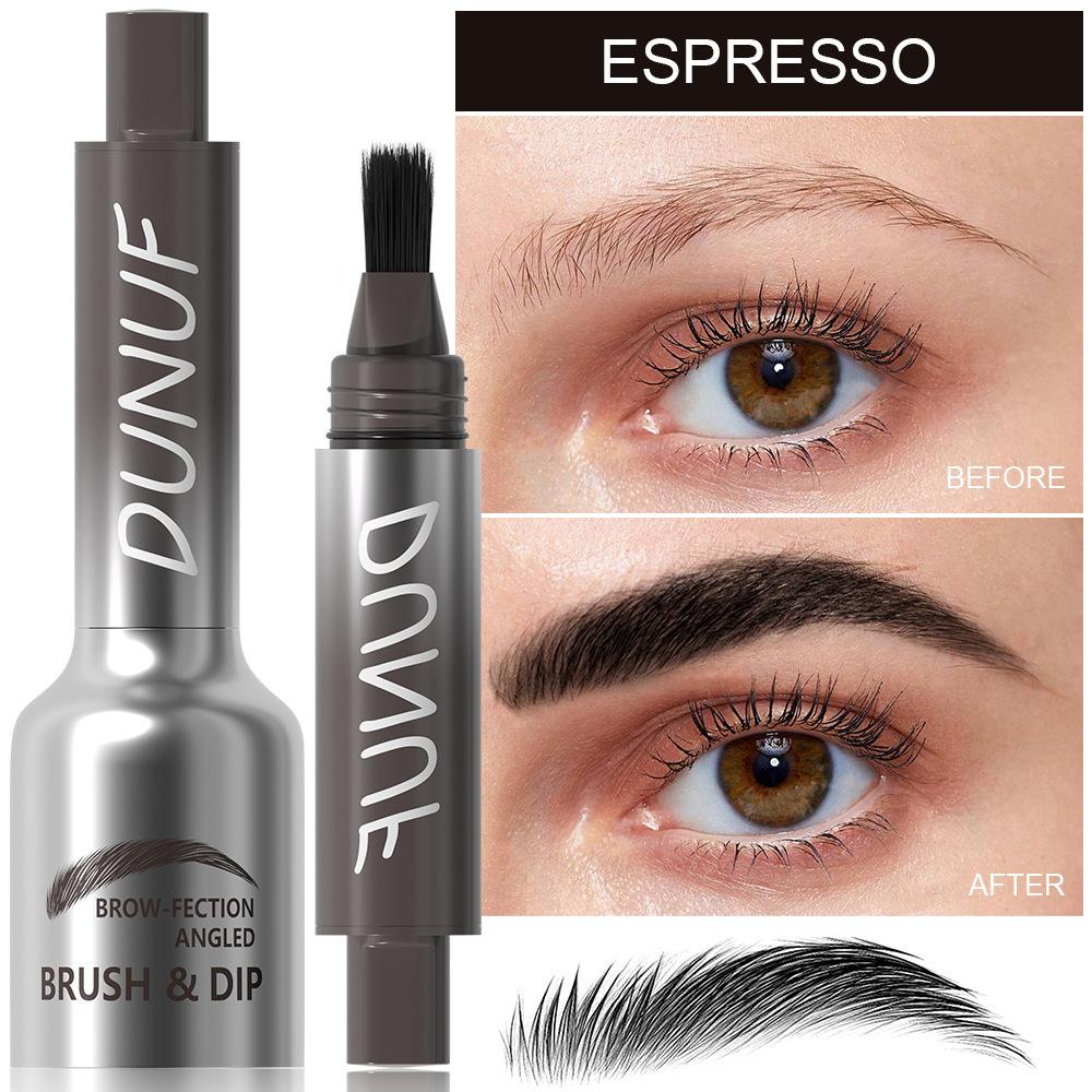 Brow Tint Dye with Brush Applicator – Fine Dye-by-Roots Formula for Long-Lasting, Natural, Fluffy Brows – Waterproof, Smudge-Proof