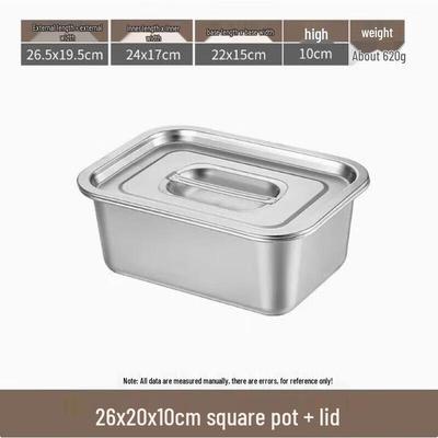Huihuang Stainless Steel Rectangular Deep Serving Tray with Lid