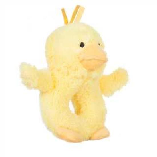 Apricot Lamb Velvet Duck Rattle, Soft Baby Stuffed Animal Rattle Toy for Boys and Girls, Lovely for Newborns, 0-3 Months, 0-6 Months+, 12cm