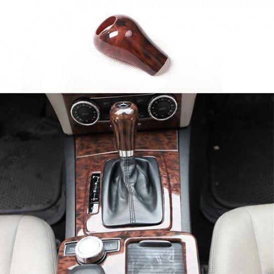 For Benz C-Class Agate Wood Grain 10-14 Central Console Gear Shift Knob Trim