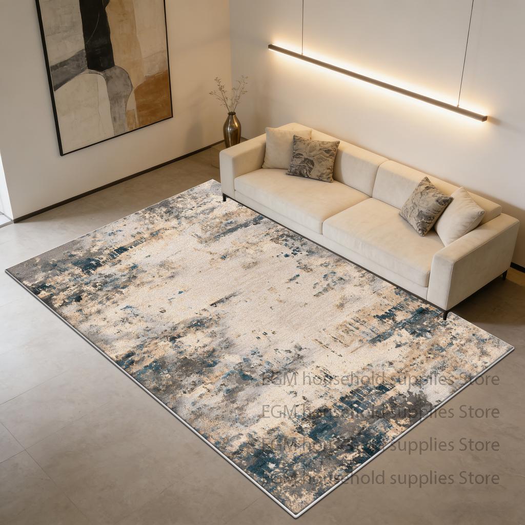 Ink Wash Abstract Style Carpet Light Luxury Living Room Decoration Bedroom Rug Washable Office Customizable Mat Easy To Clean
