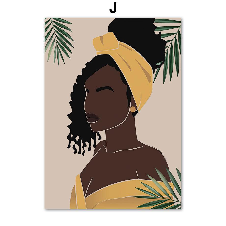 

African Art Nordic Posters and Canvas Painting, Palm Leaf, Tub, Bath Towel, Wine, Black Girl, Prints, Wall Pictures, Living Room 21x30cm No Framed