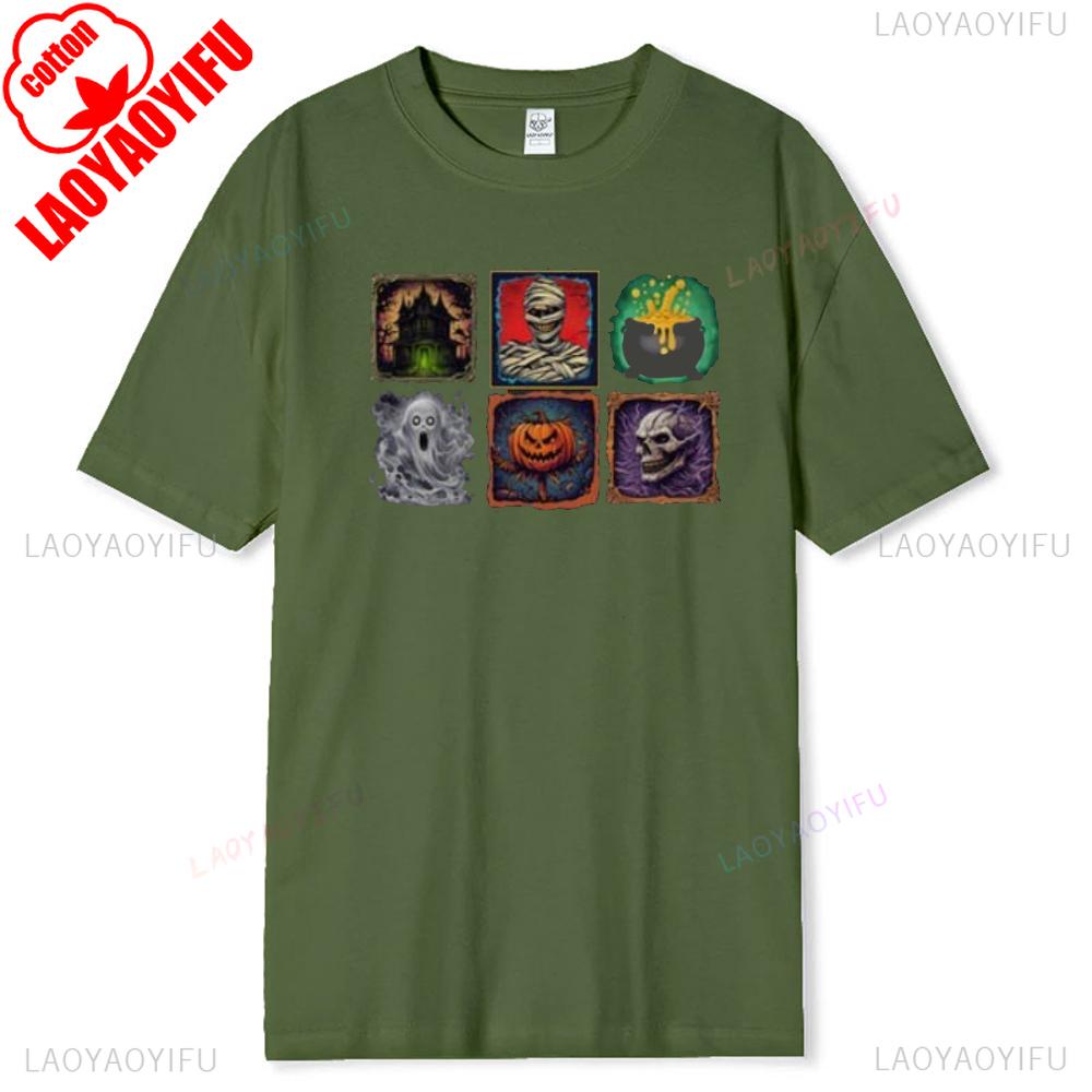 Demonic Halloween Graphic Tee Spooky Gothic Skeleton Shirt Horror Movie Vintage Tshirt Soft Cotton Unisex Streetwear Costume
