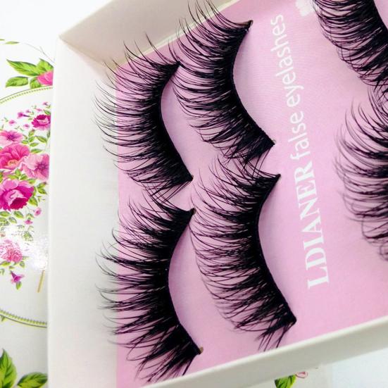 5 Pairs Natural Long Cross Thick Fake Lashes Stage Club False Eyelashes Makeup