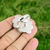 Gift For Her 925 Silver Natural Scolecite Solitaire Flower Adjustable Ring