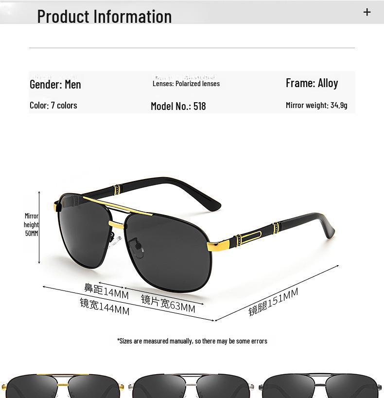 Unisex Large Frame Polarized Sunglasses for Sun Protection, Driving, and Fishing.