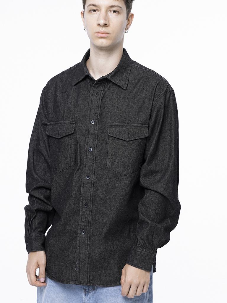 Chaenseseunoi Western Pocket Denim Shirt - Black Indigo /W243Sh03Bkm