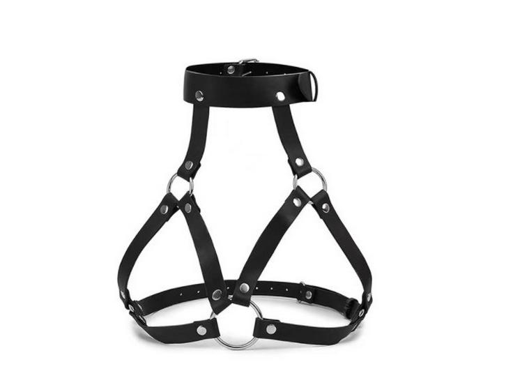 Europäischer & Amerikanischer PU Leder Ketten Fessel Bralette Geschirr Gürtel Ornament