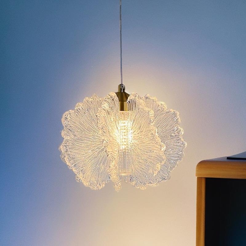 French Modern Minimalist Cream Pendant Lights for Bedroom and Hallway