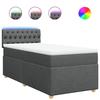Maison Exclusive - Sommier à lattes de lit et matelas Gris foncé 90x190 cm Tissu