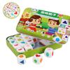 Kid Geometric Dice Set Board Memory Games Shape Colour Matching Sorter Stacking Blocks Montessori Puzzle Sensory Boy Toy Gift