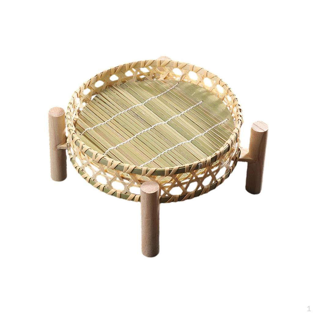 Zestaw tac bambusowych do spożywania posiłków na świeżym powietrzu i rozrywki