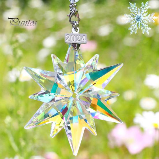 Weihnachtsschmuck, klare Schneeflocke, Kunstkristall-Ornamente, Schneeflocke, Sonnenfänger, hängende Verzierung, Zubehör, Weihnachtsdekoration