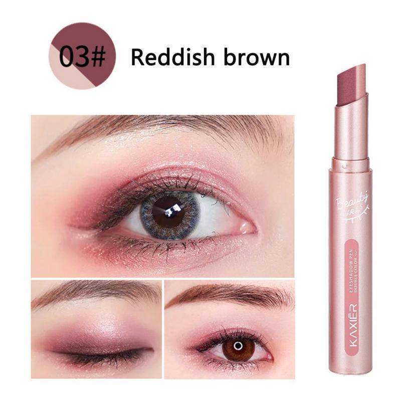 2 Colors Combine Eyeshadow Pen Glitter Shiny Long Lasting Stick Waterproof Highlighter Pearl Shimmer Makeup Maquiagem Soft