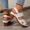 Neue Sommer Neue Dicke High Heel Sandalen Damen Cross Band Mode Strand Klettverschluss Anti-Rutsch Plateau