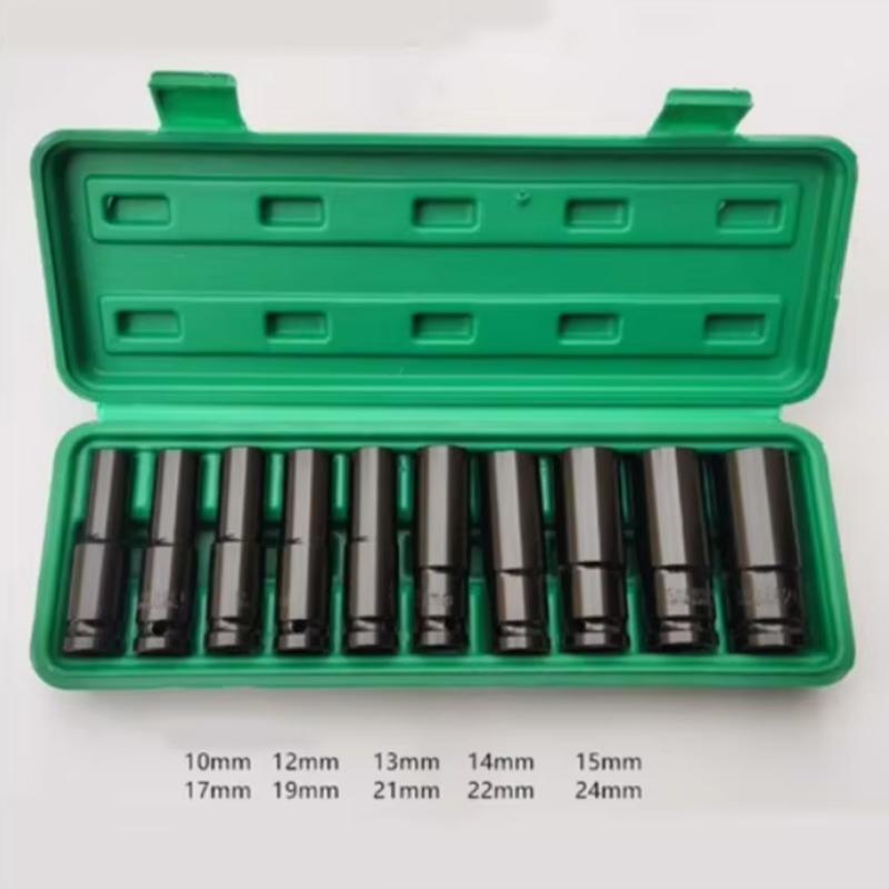 1/2 inch Drive Deep Impact Socket Set Heavy Metric Garage Tool For Wrench Adapter Hand Tool Set