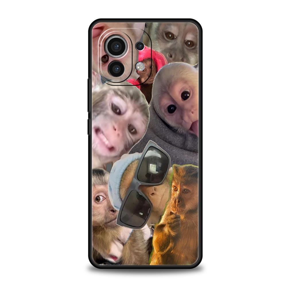 Phone Case For Xiaomi Mi 15 14 13 12 11 Lite 14T 13T 12T 11T Pro Poco X7 X6 X5 X3 Pro F6 F5 F4 Cover Cute Funny Monkey