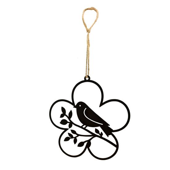 

Подвесное украшение в форме цветка Металлическое украшение с ажурным узором Декор с силуэтом цветка и птицы для весны, для внутреннего декора Bird