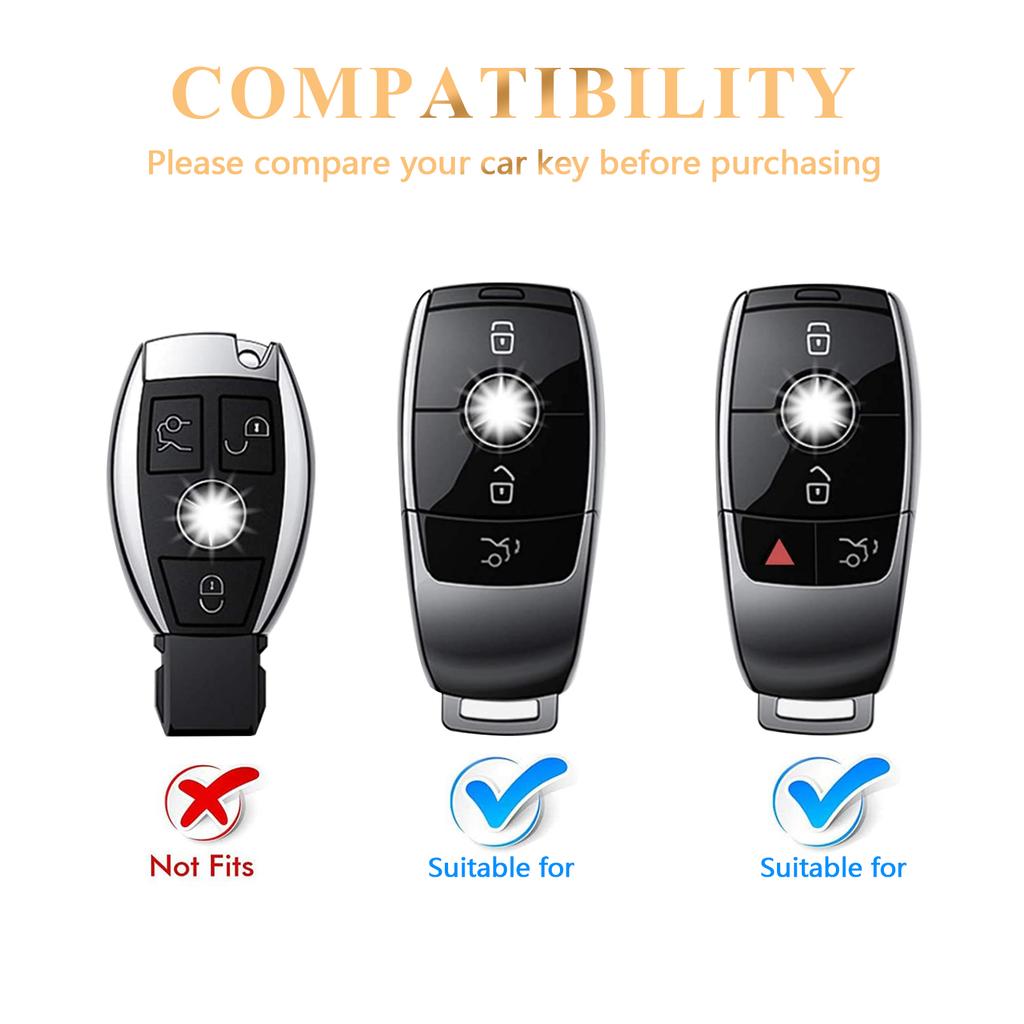 For Mercedes Benz A C E S G Class GLC CLA GLB 200 2024 CLE W205 W213 W222 X167 W177 Car Smart Key Cover Case Fob Shell Keychain