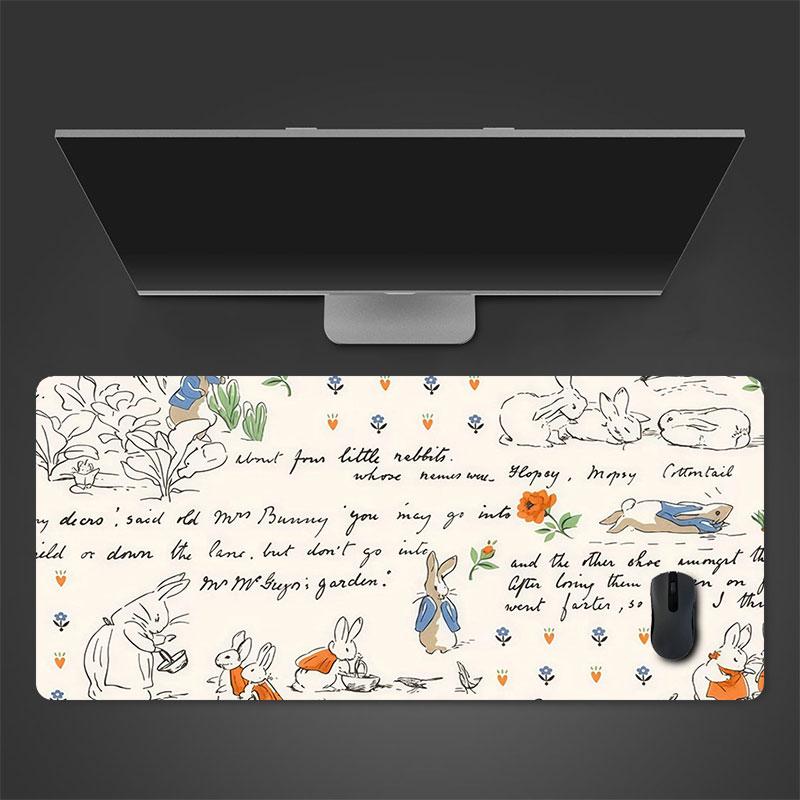 Peter Rabbit Mouse Pad, Large Gaming Desk Mat, Non-slip XXL Mousepad for Laptop & Tablet, Mini PC Playmat with Stitched Edges