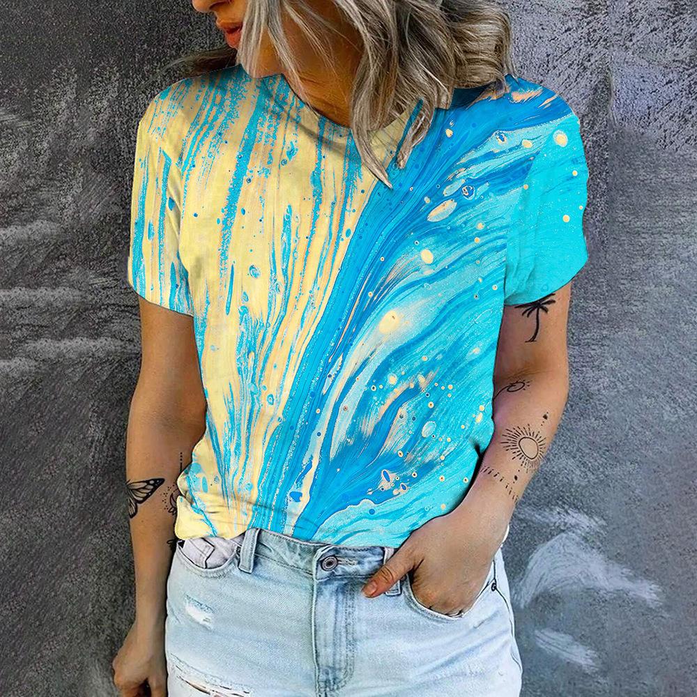 

Summer Fashion Short Sleeve T-Shirt 3D Print Tee 6XL