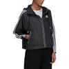 adidas Kurtka damska BSC w paski z kieszenią zapinaną na zamek, ze sznurkiem i kapturem, czarna H55345
