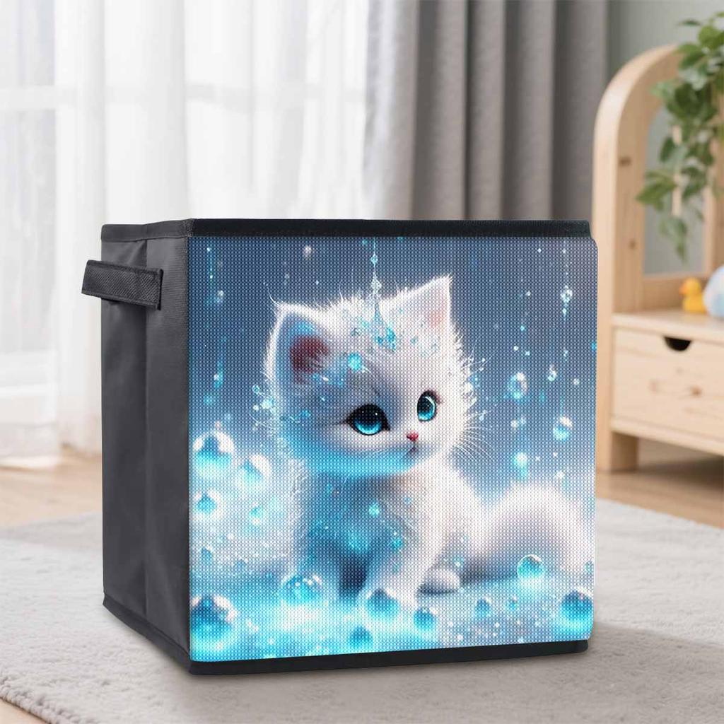 Cute little cat 5D Diamond Painting Storage Basket Full Round Drill Mosaic Diamond Embroidery Cross Stitch Kits Home Decor Home Decor