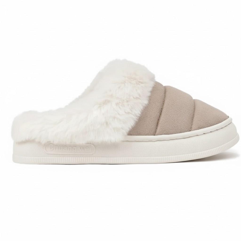 Women's Slippers With Fur Beige Ambra 38/39