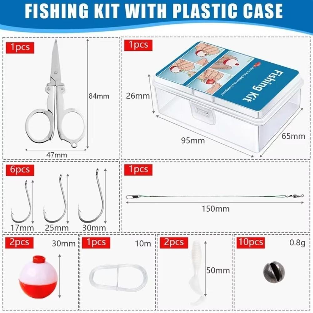 24Pcs/Set With Sinkers Portable Tackle Box With Floats Mini Fishing Tackle  Bass Fishing