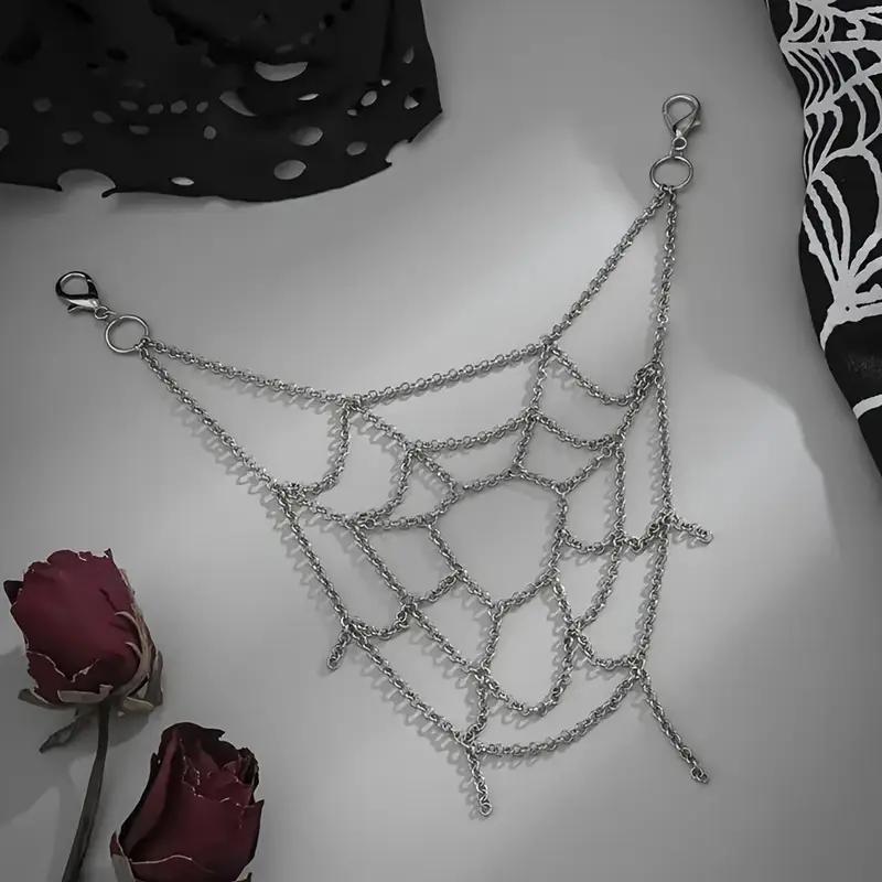 European and American Sweet Cool Style Chain Spider Web Pants Chain Dark Chain Waist Chain Body Chain Clothing Versatile