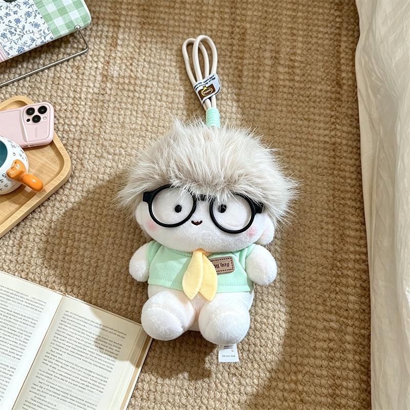 Cute Cotton Doll Pendant Plush Toy Fried Hair Little Boy Bag Pendant Keychain Rag Doll Doll