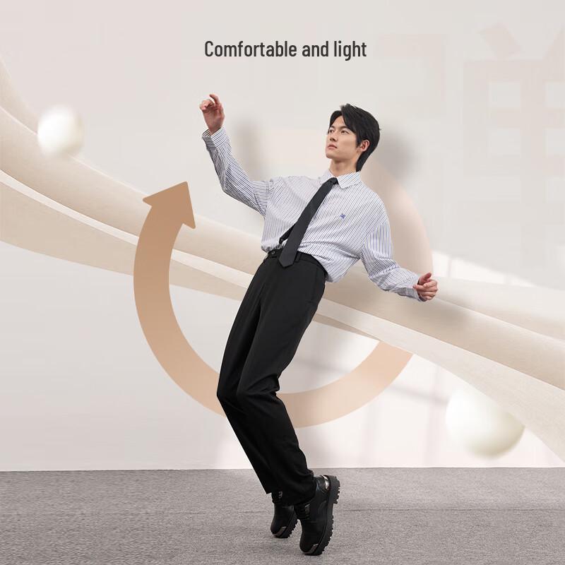 Men's Straight Fit Fleece-Lined Suit Pants