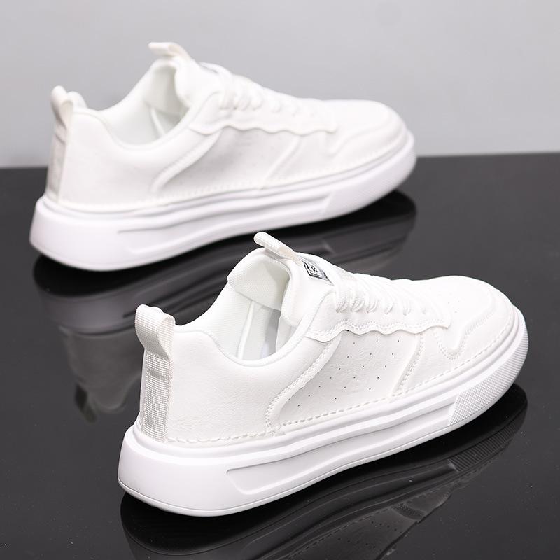 Spring and autumn heightened leather soft soles, summer breathable casual board shoes, trendy shoes 2 comfortable
