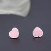 Cute Oil-drop Pink Love Heart-shaped Earrings Versatile Accessories Earrings Gift for Women