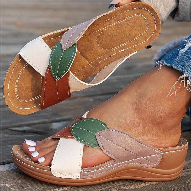 Women's Sandals Comfortable Wedges Heels Sandals Summer 2025 Shoes Woman Heeled Slippers Women Summer Footwear Chaussures Femme