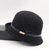 Woolen Bucket Hat Women's Autumn and Winter Bow Korean Version Versatile Japanese Dome Basin Hat British Retro Top Hat Tide