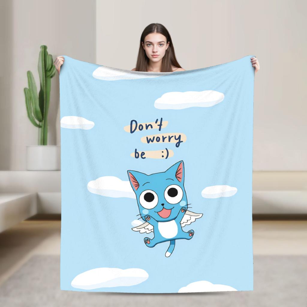 Fairy Tail Warm Soft Blanket Japanese Anime Travel Plush Throw Blanket Aesthetic Couch Chair Flannel Bedspread Sofa Bed Cover