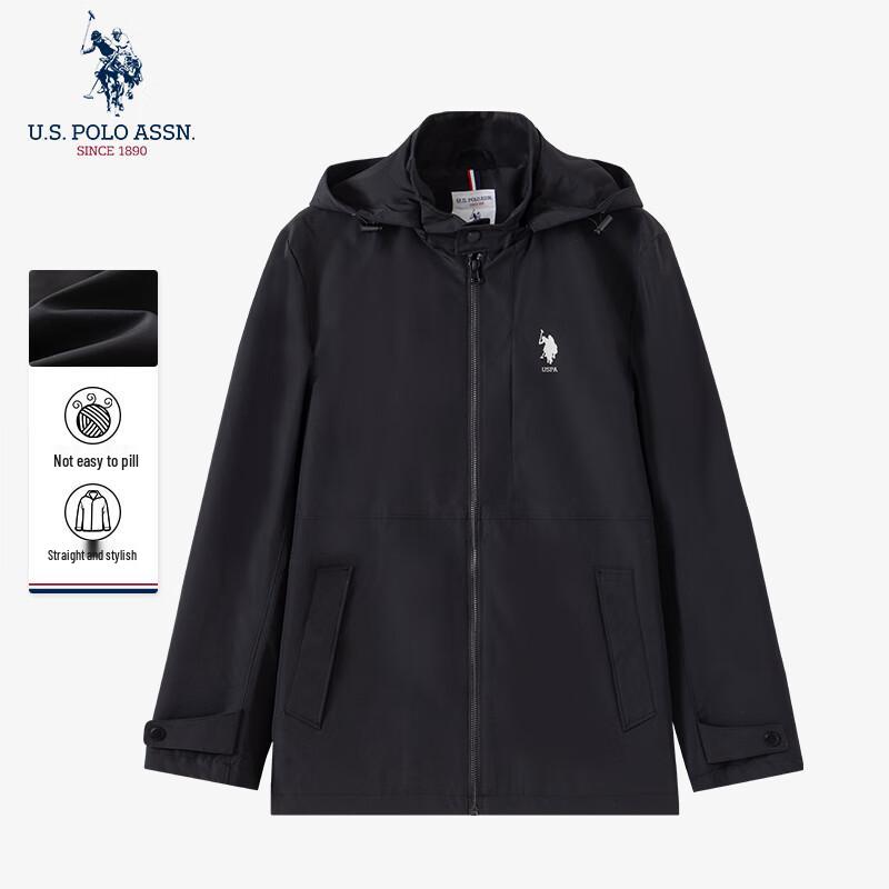 U.S. POLO ASSN. Men's Hooded Casual Windbreaker Jacket